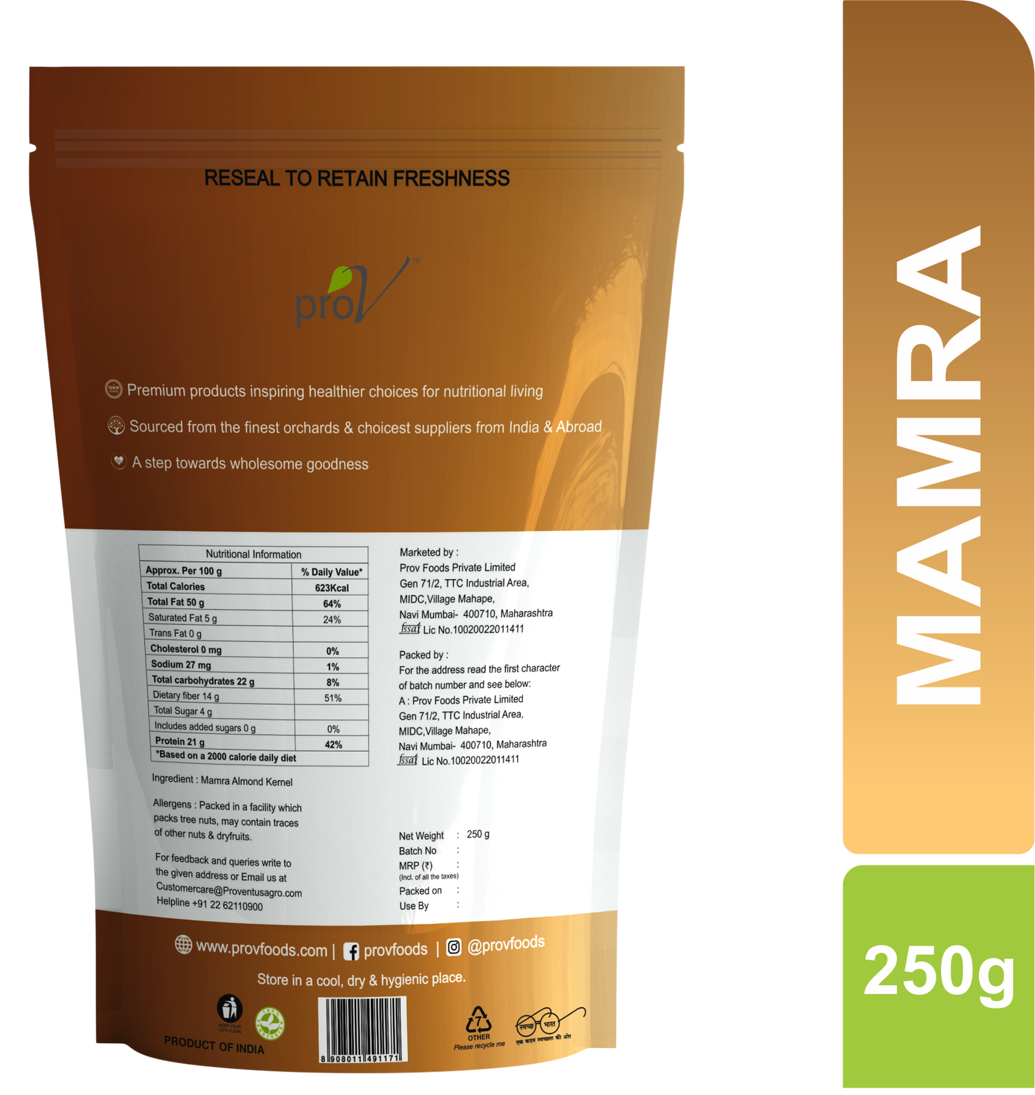 ProV Premium Mamra 250g Nuts Almonds