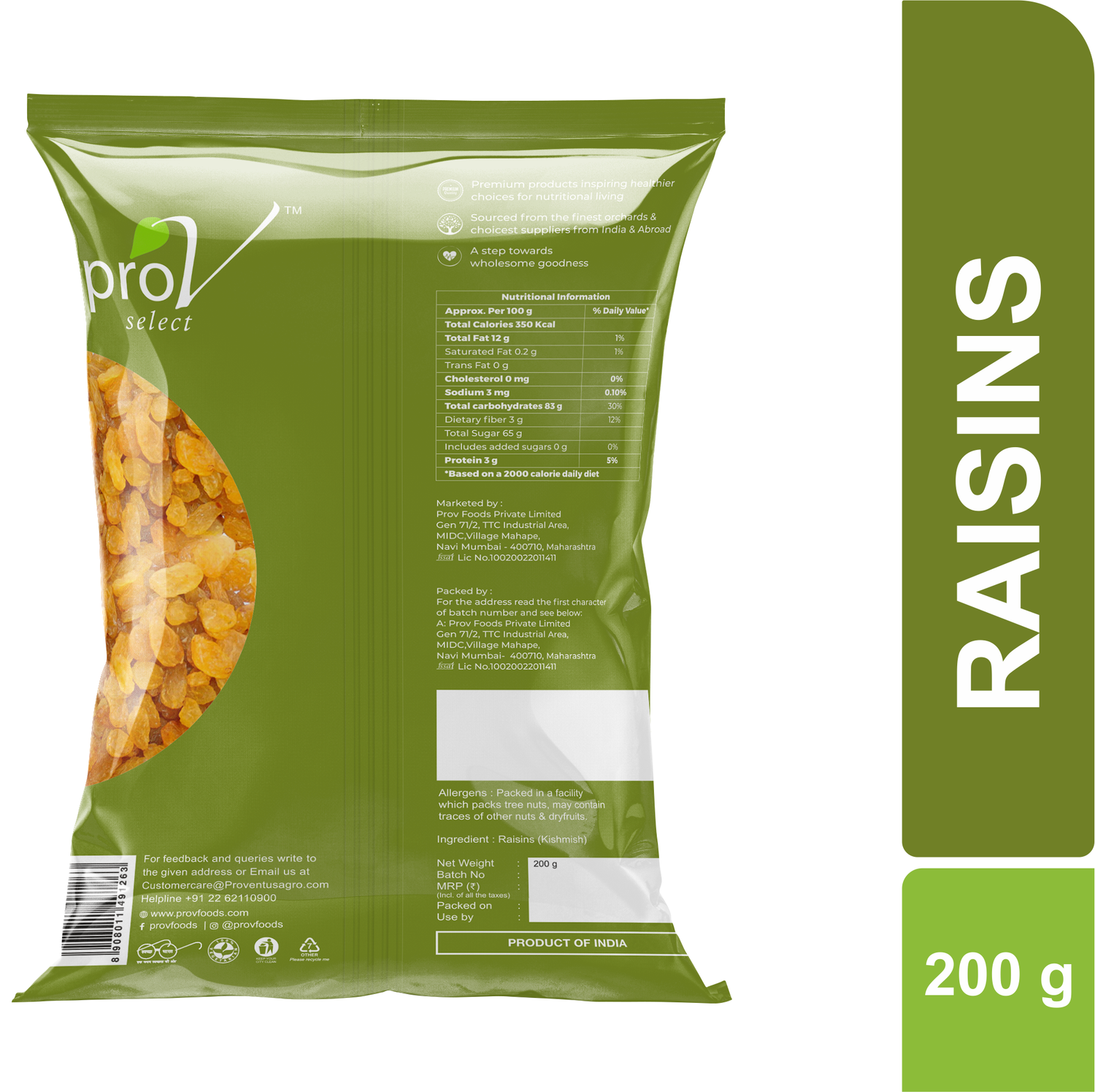 ProV Select Indian Raisins 200g Raisin Raisins