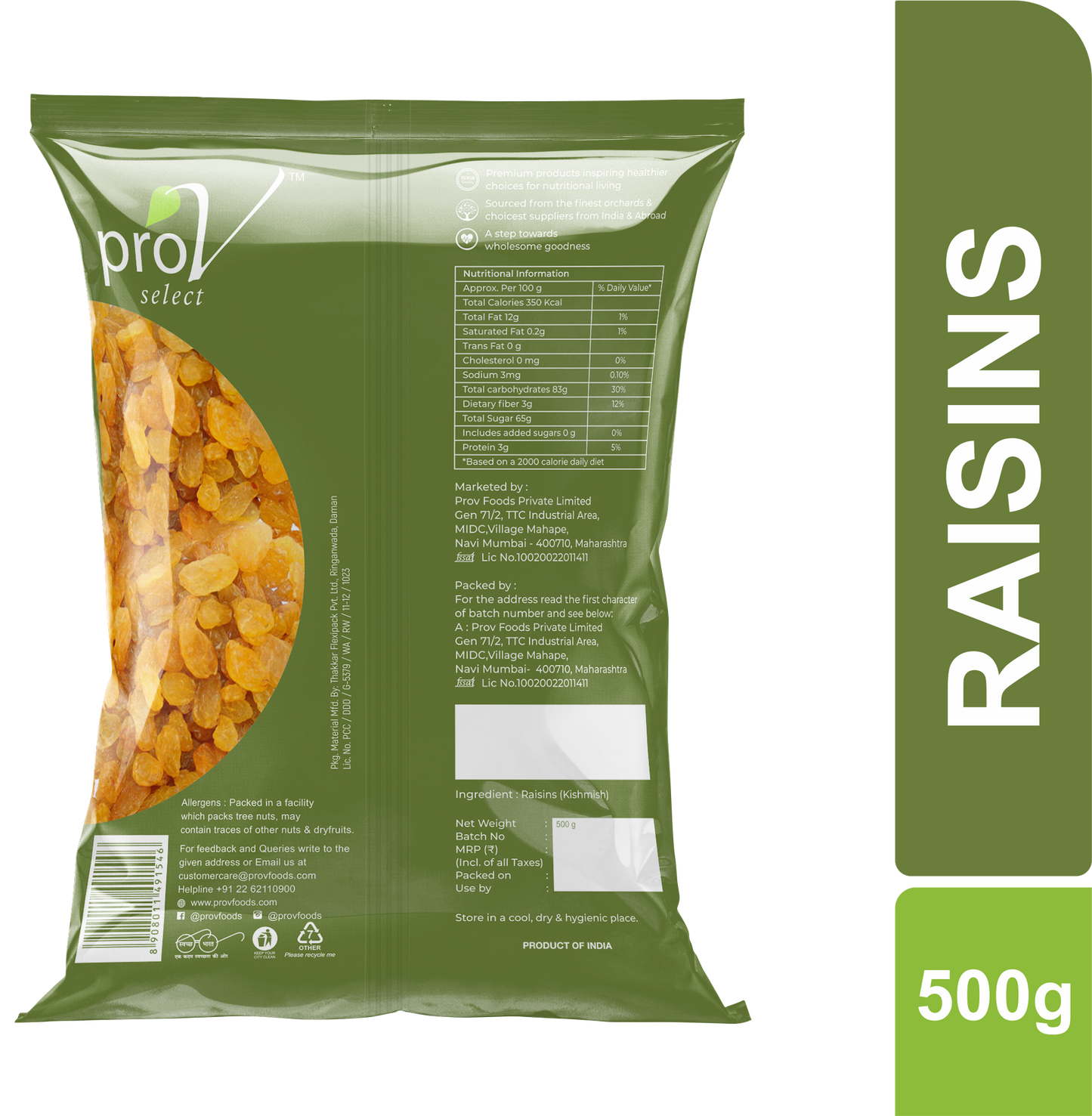 ProV Select Indian Raisins 500g Raisin Raisins