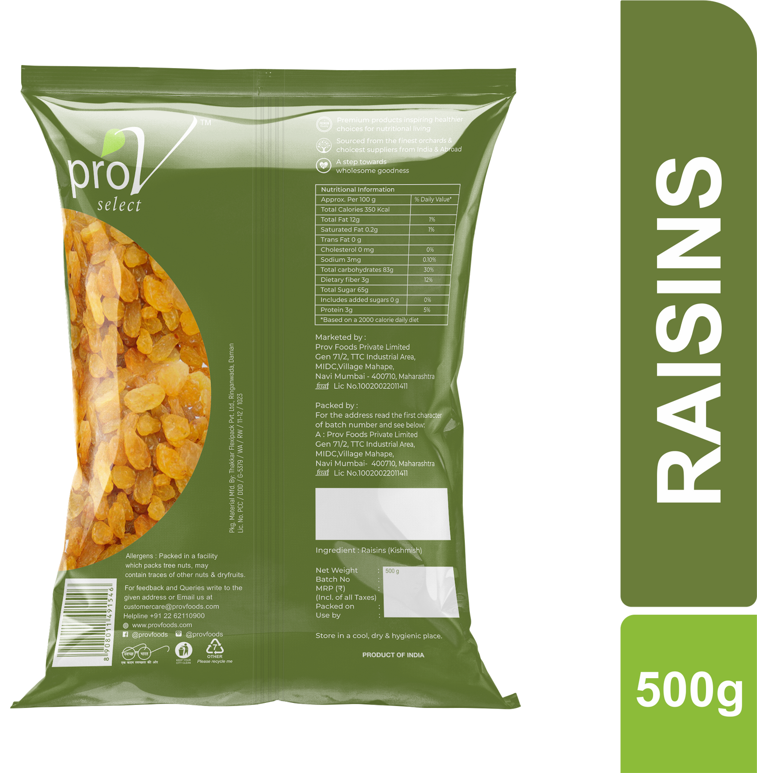 ProV Select Indian Raisins 500g Raisin Raisins