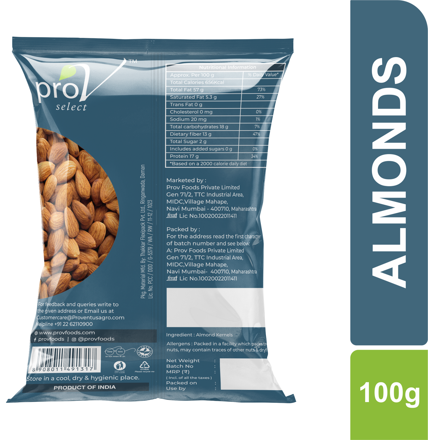ProV Select Almond 100g Nuts Almonds