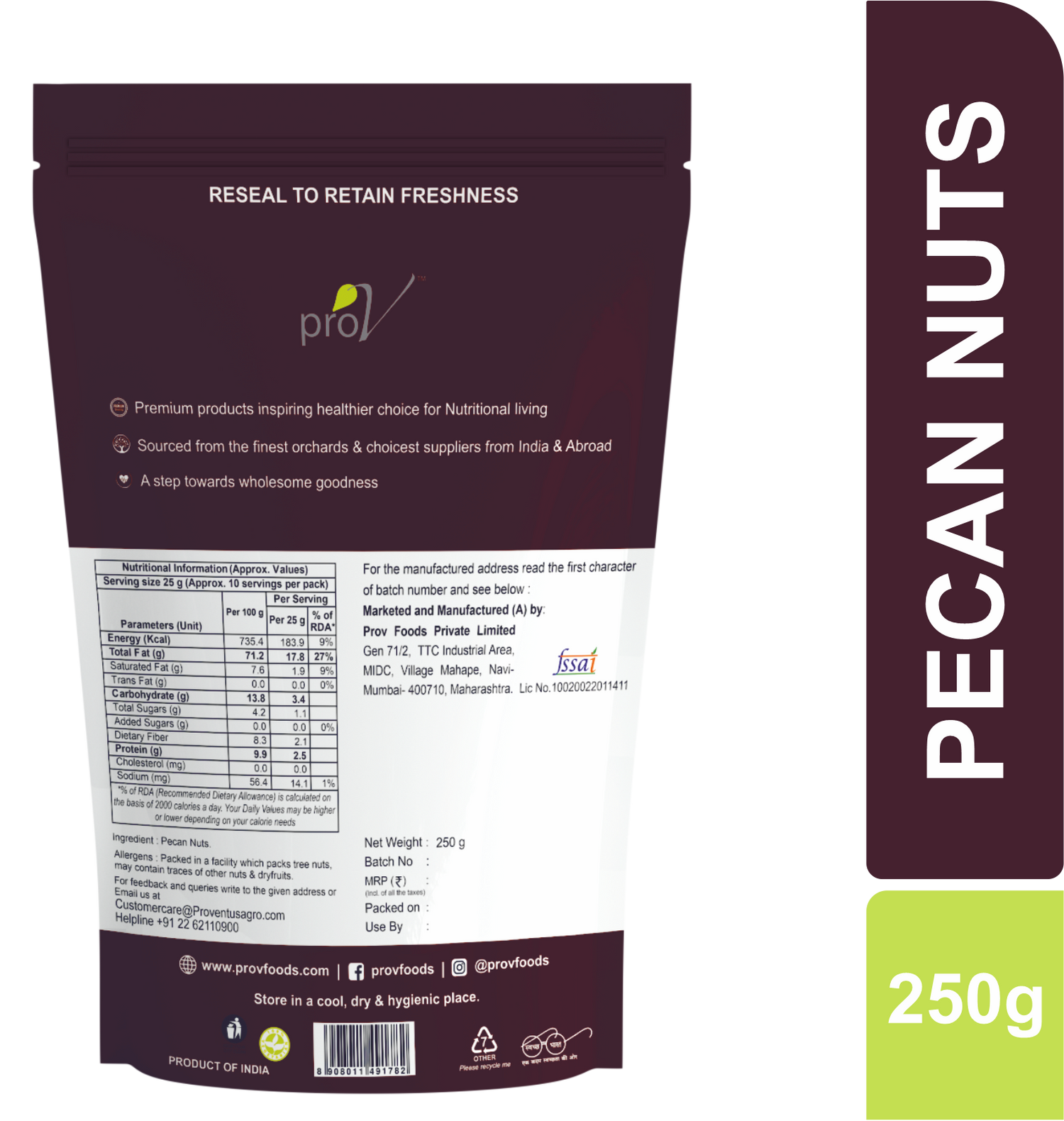 ProV Premium Pecan Nuts 250g Exotic Nuts Exotic Nuts