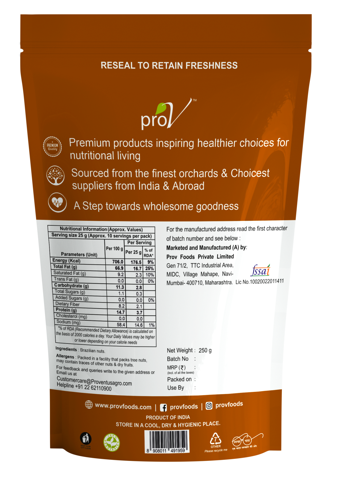 ProV Premium Brazil Nut 250g Nuts Exotic Nuts