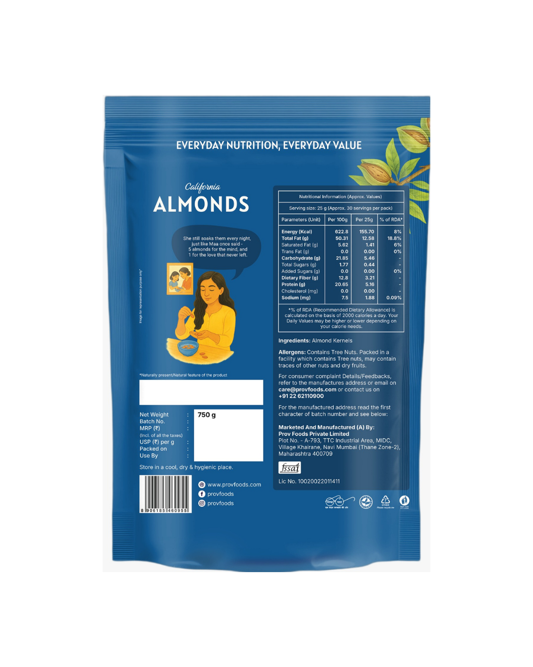California Almonds 750g