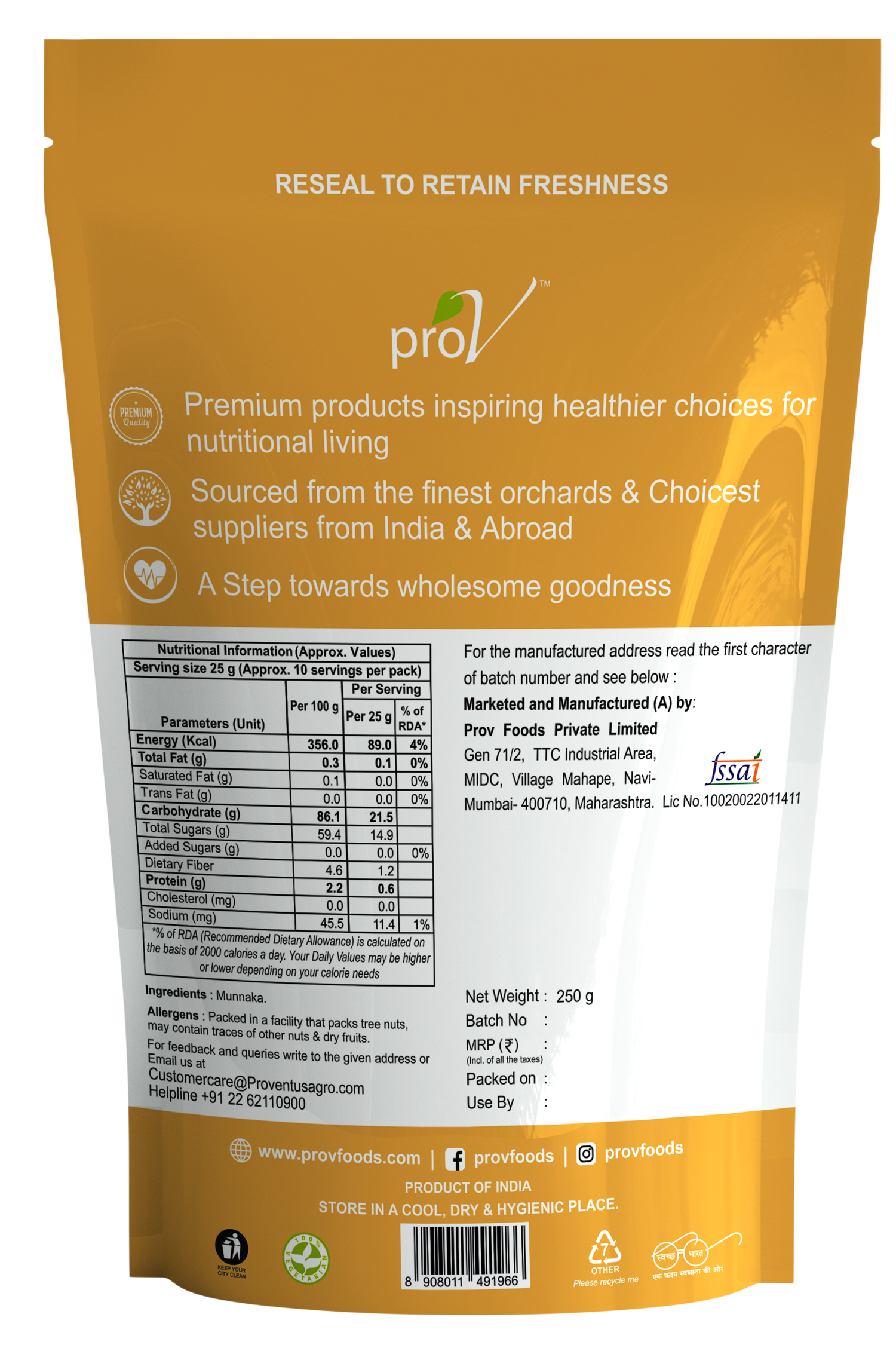 ProV Premium Munnaka 250g Raisins Raisins