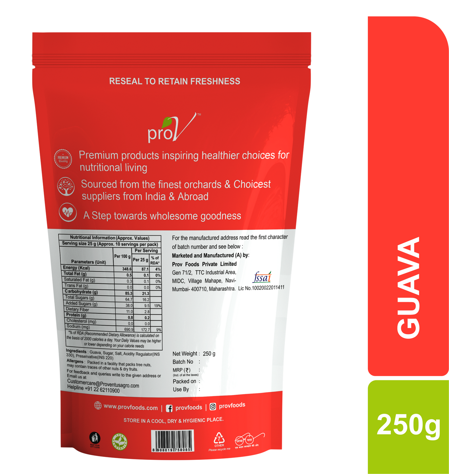 ProV Premium Guava Dried 250gms Dried Fruits Dried Fruits