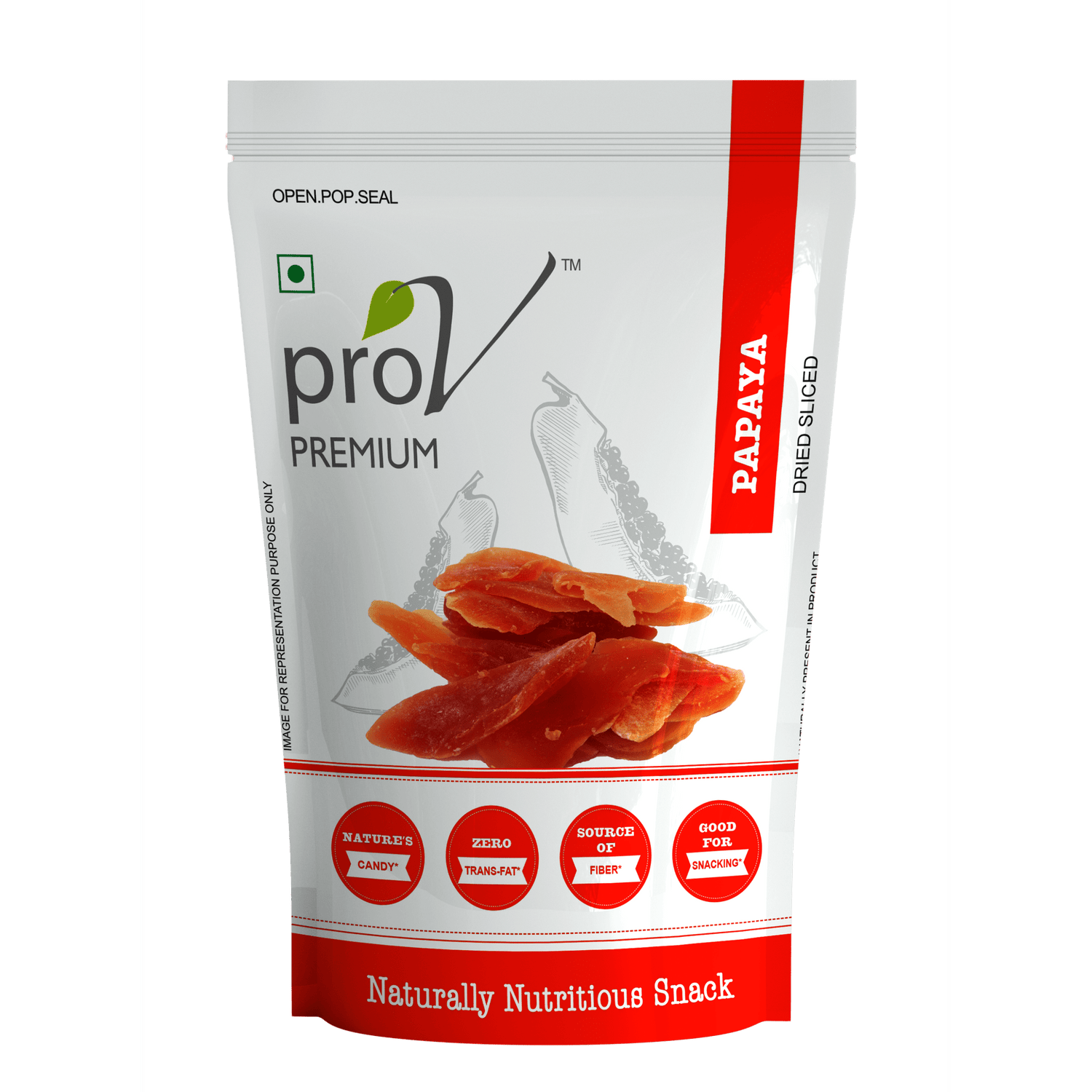 ProV Premium Papaya Sliced 250gms Dried Fruits Dried Fruits