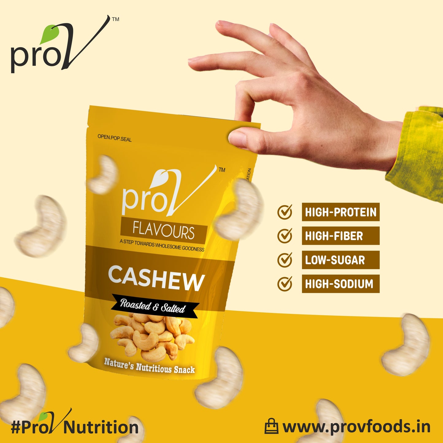 ProV Flavour Cashew Roasted Salted 200g Nuts Cashews