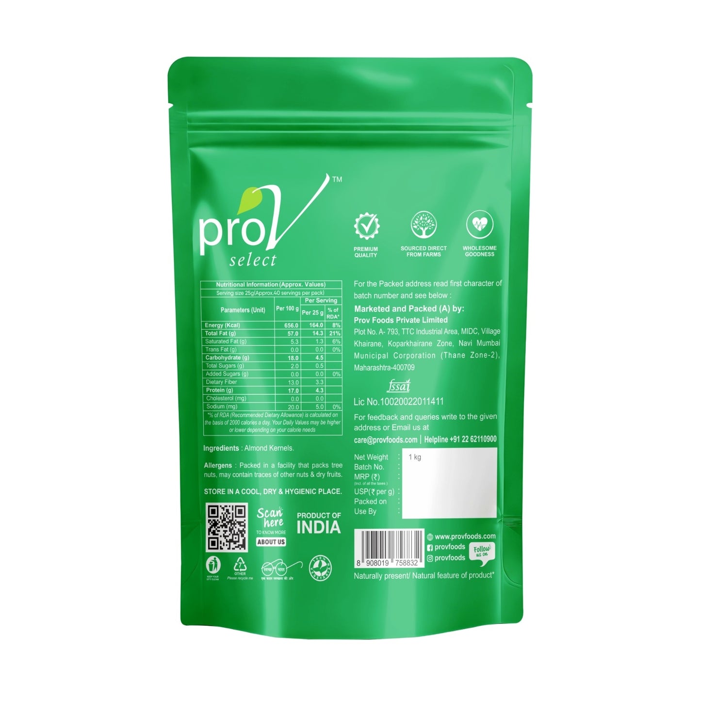 ProV Select Almond Independence 1Kg Nuts Almonds
