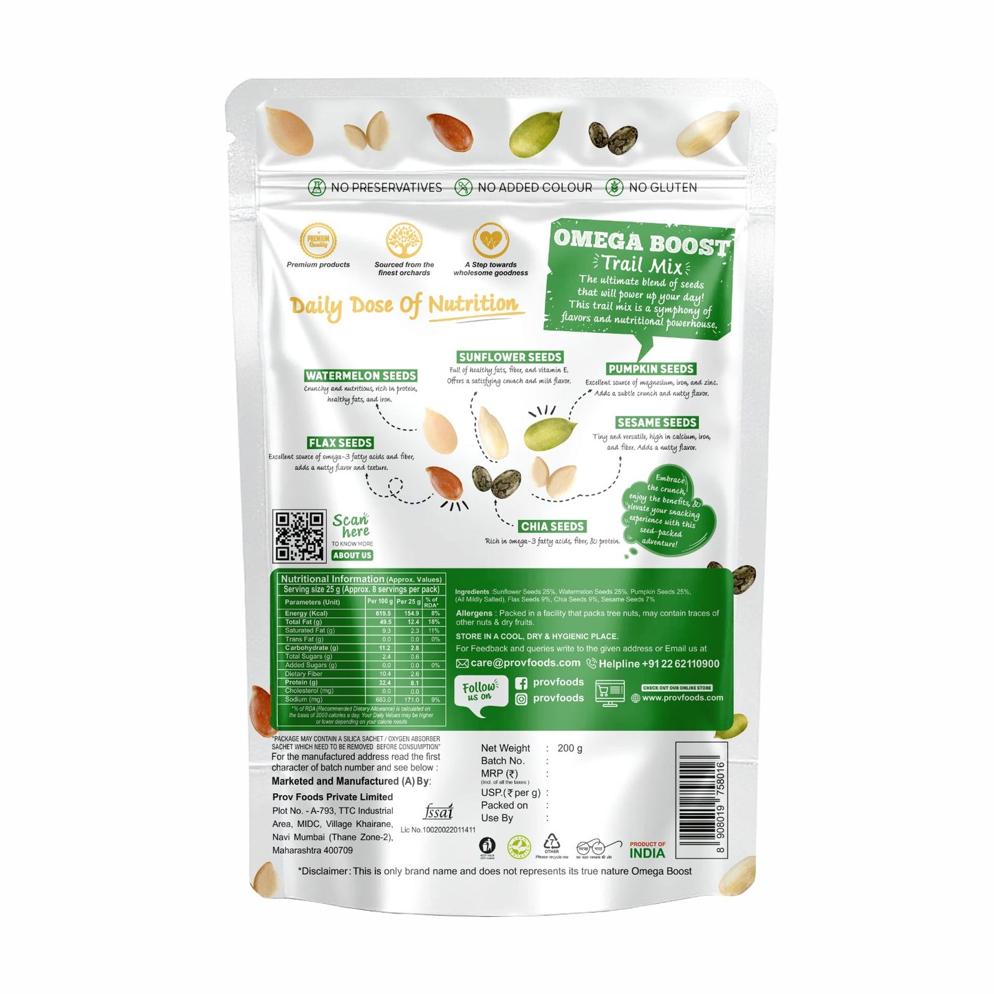 ProV Fusion Omega Boost Trail Mix 200 g Trail Mix Trail Mix