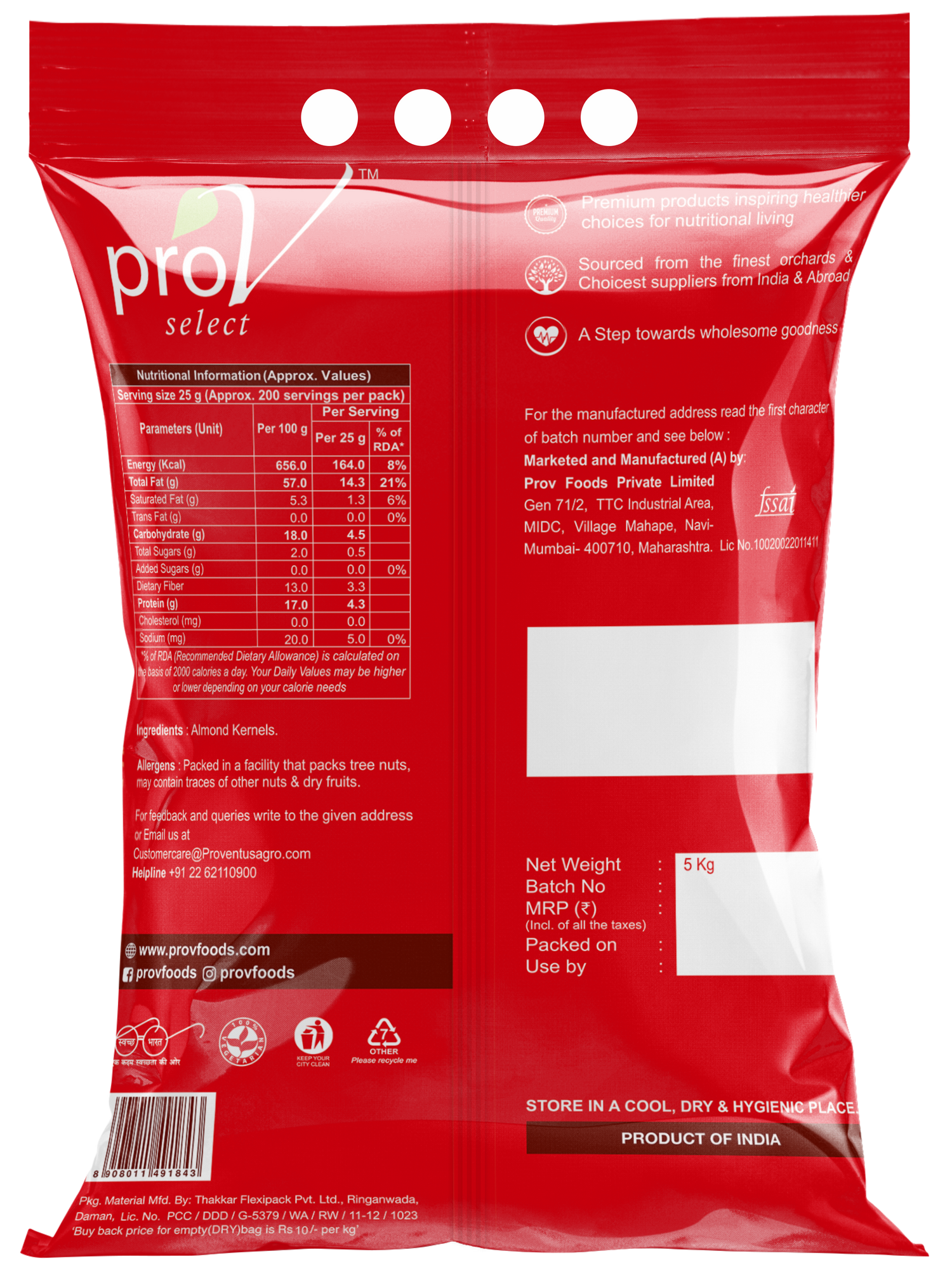 ProV Select Almond Super 5kgs Nuts Almonds