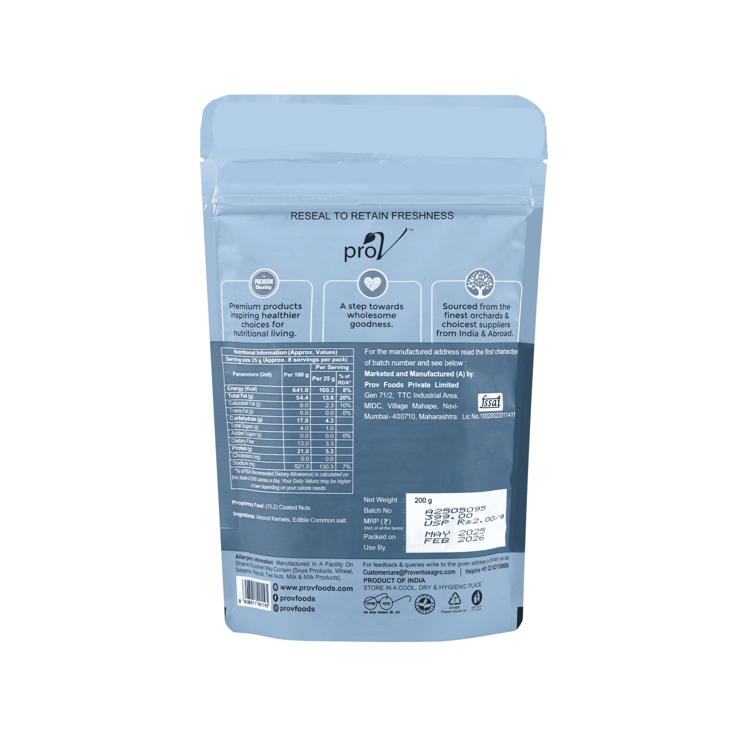 Almonds Roasted & Salted 200g