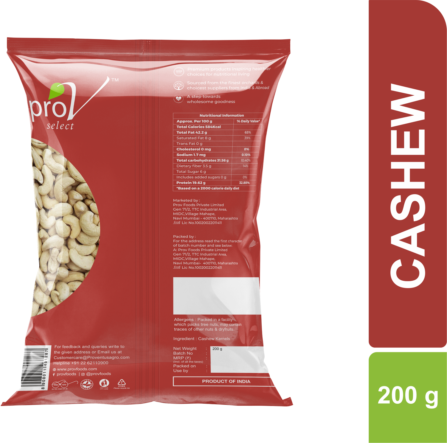 ProV Select Cashews 200g Nuts Cashew