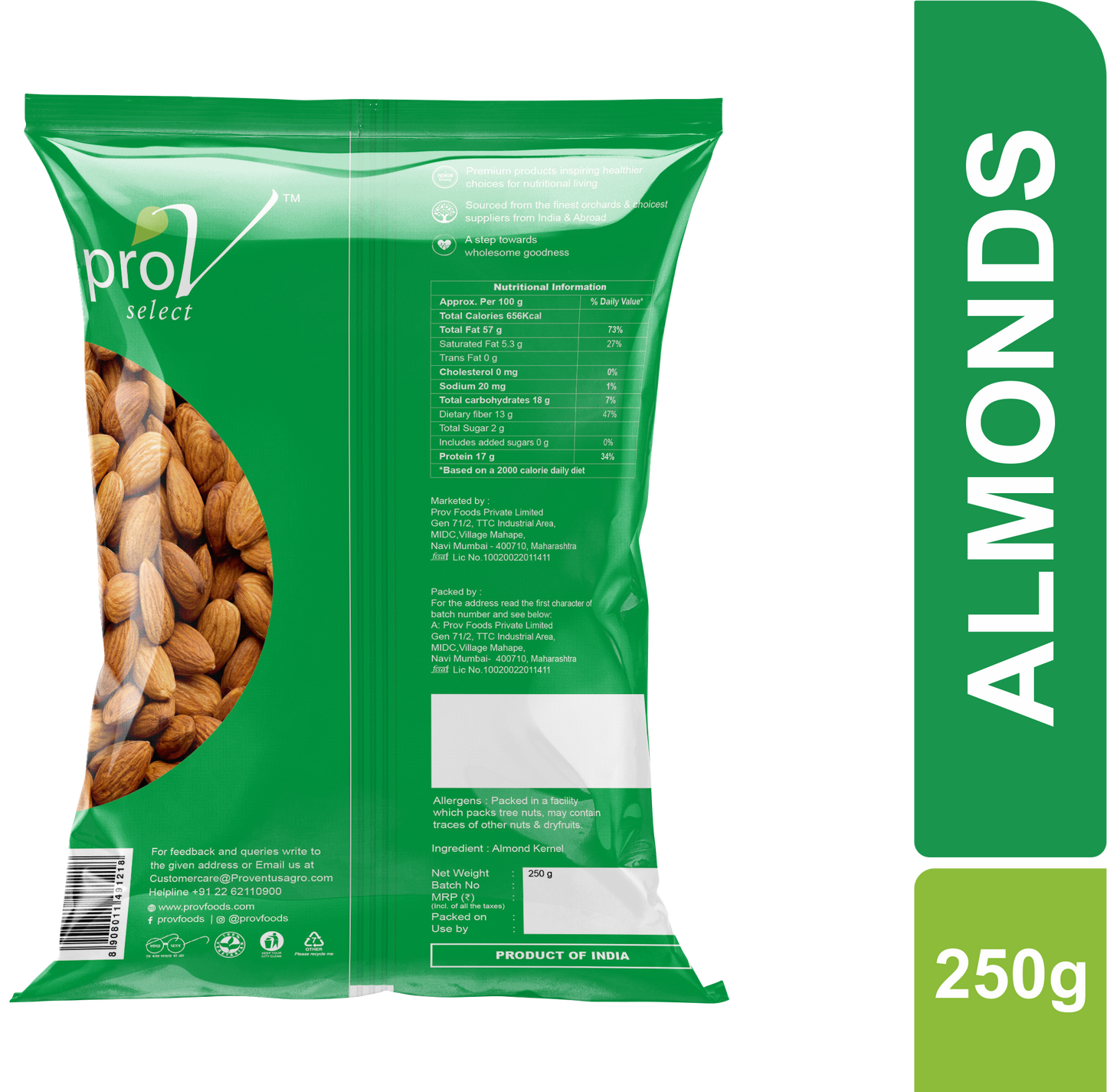 ProV Select Almonds Ind 250g Nuts Almonds