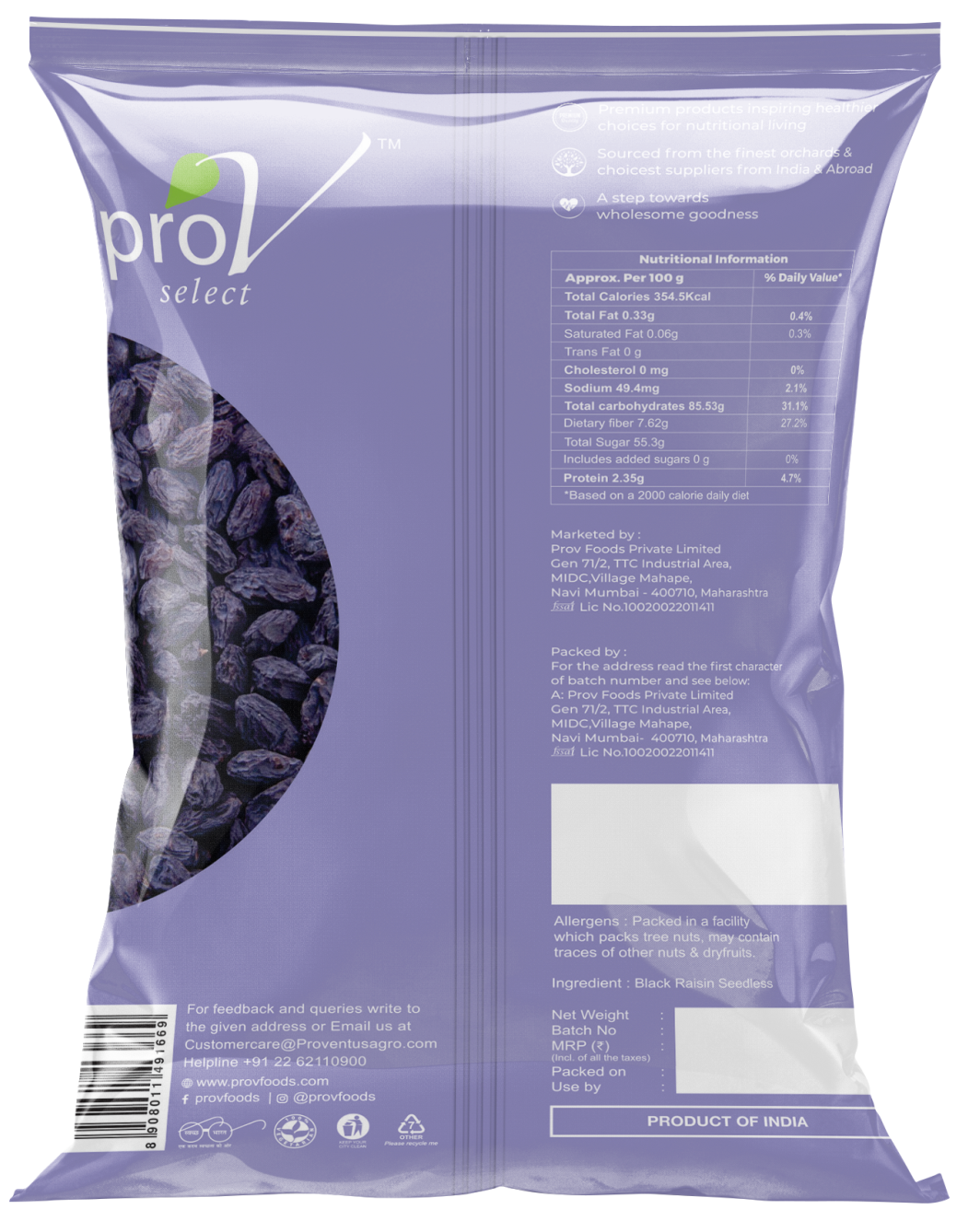 ProV Select Black Raisins 200g Raisin Raisins