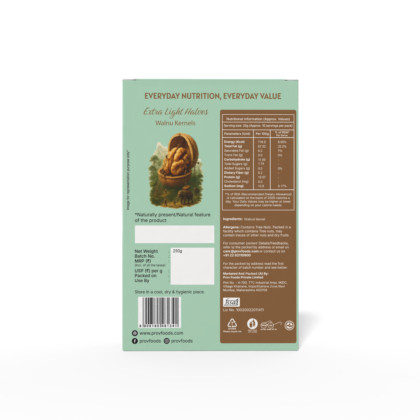 Walnut Extra Light Halves 250g (Box)