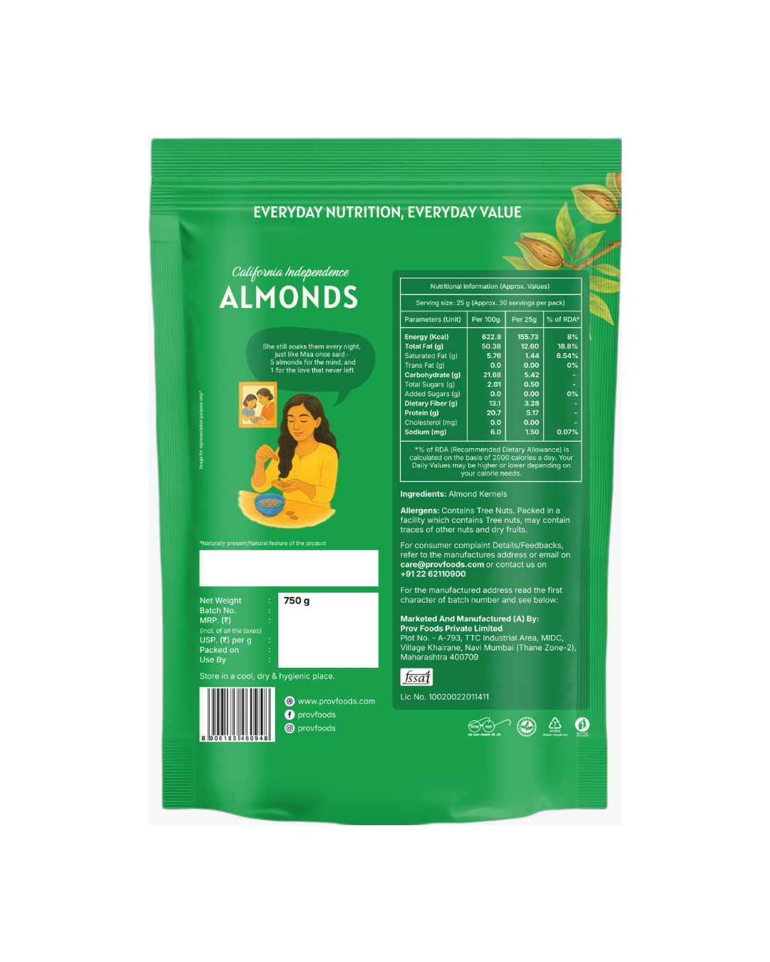 Almond Independence 750g