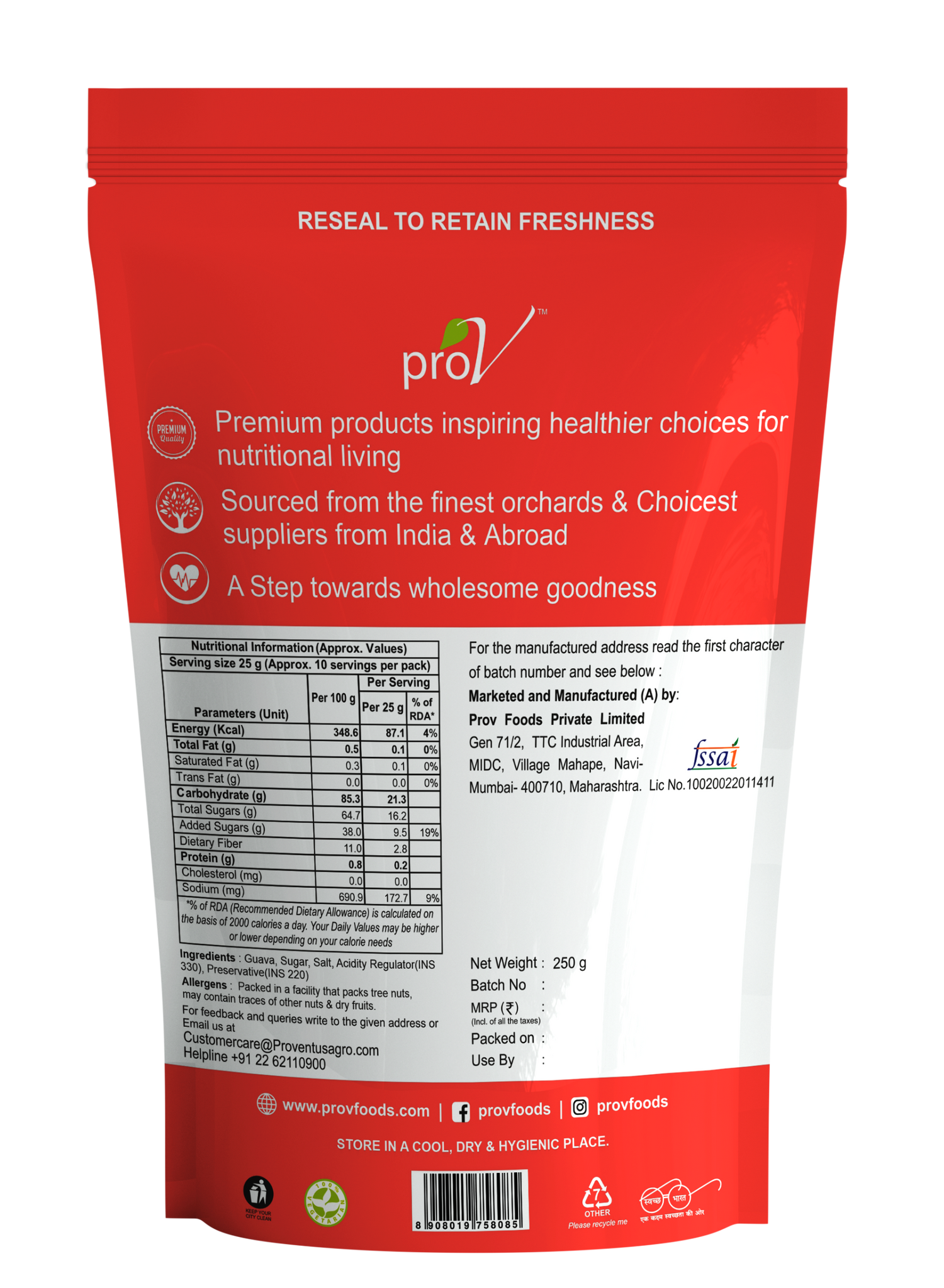 ProV Premium Guava Dried 250gms Dried Fruits Dried Fruits