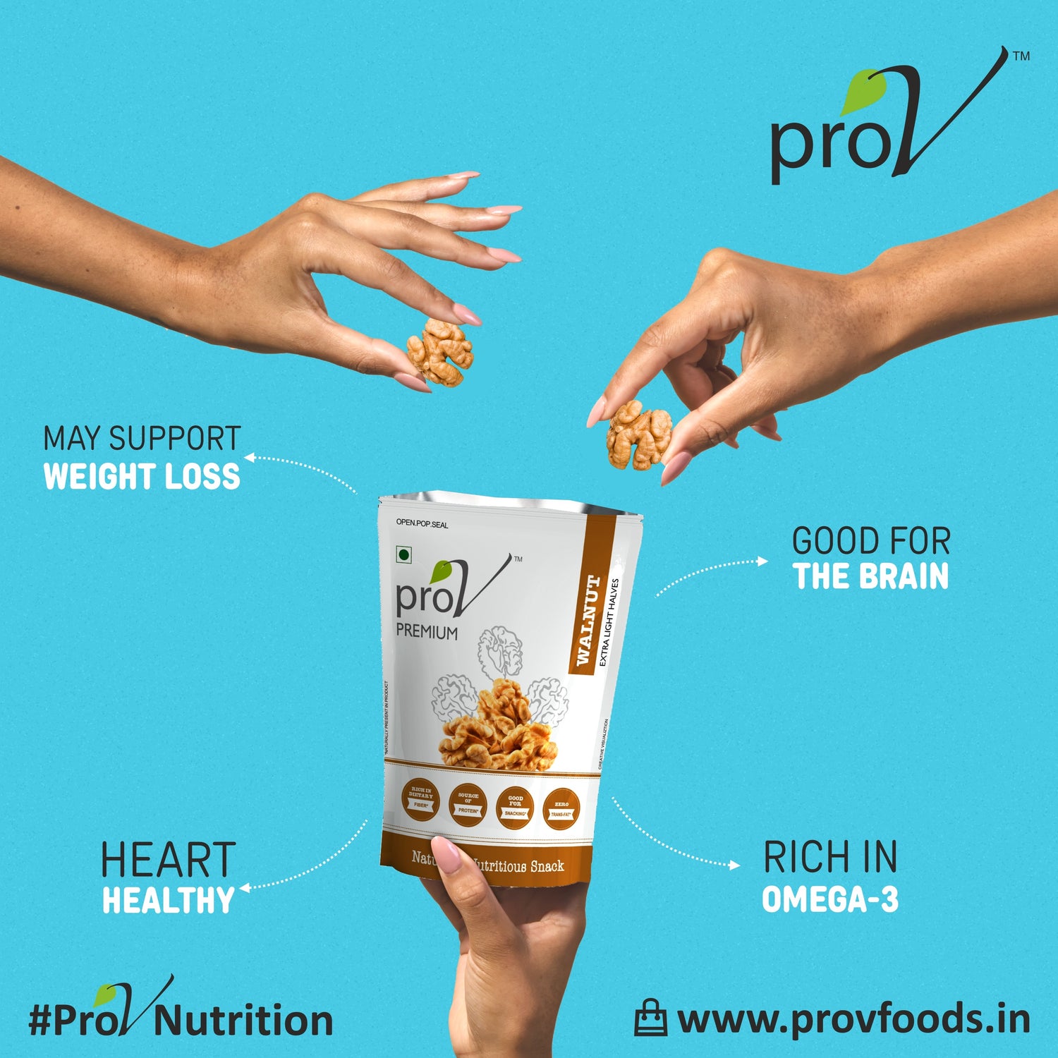ProV Premium Walnut Extra Light Halves 250g Nuts Walnuts