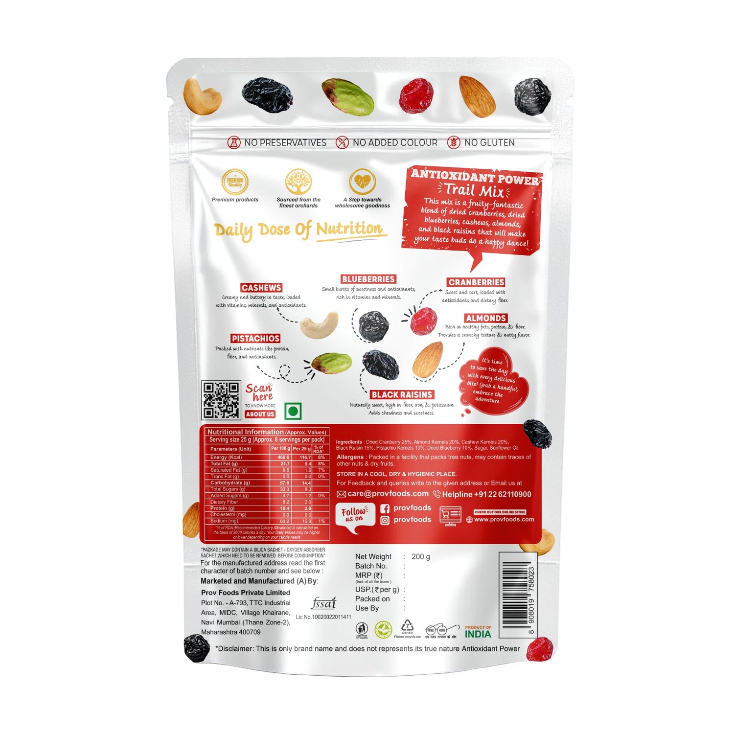ProV Fusion Antioxidant Power Trail Mix 200 g Trail Mix Trail Mix