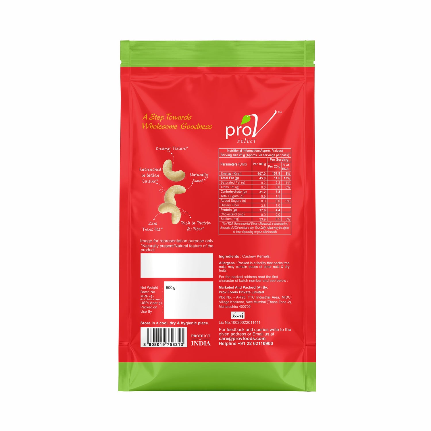 ProV Select Cashew 500g Nuts Cashew