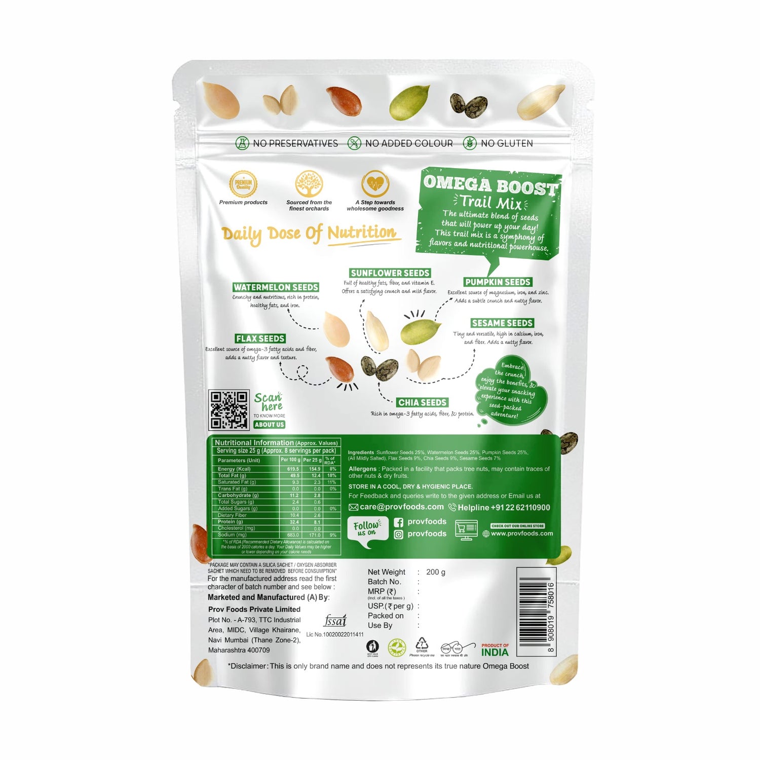 ProV Fusion Omega Boost Trail Mix 200 g Trail Mix Trail Mix