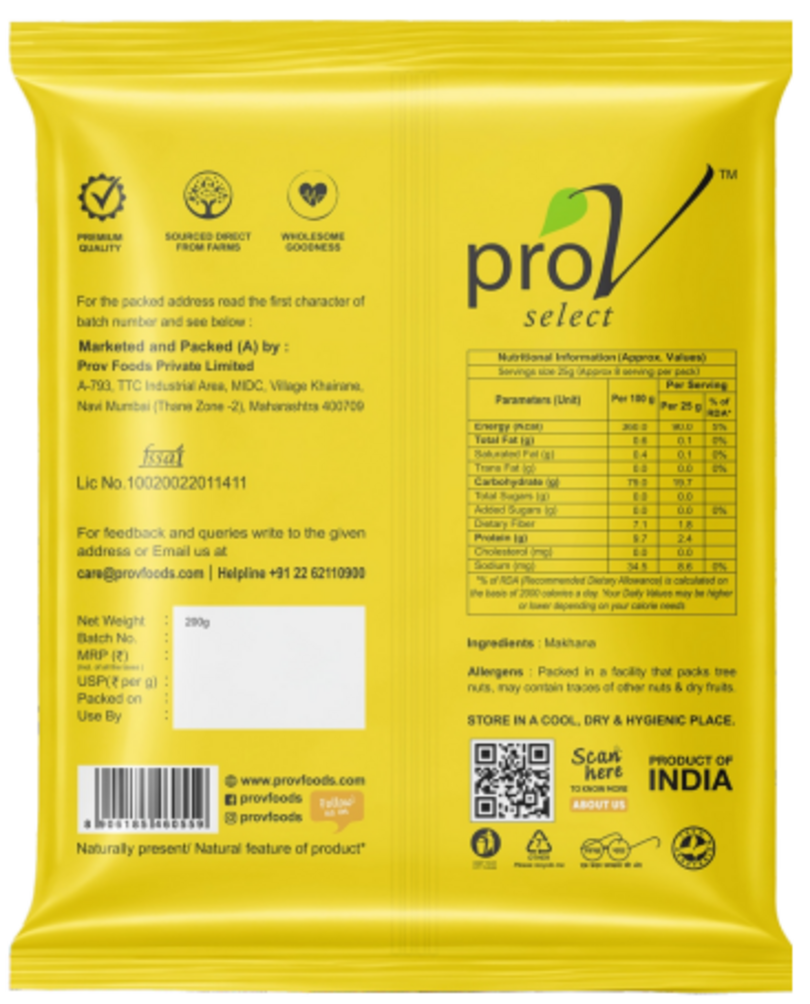 ProV Select Makhana Fox Nuts 200g Exotic Nuts Exotic Nuts