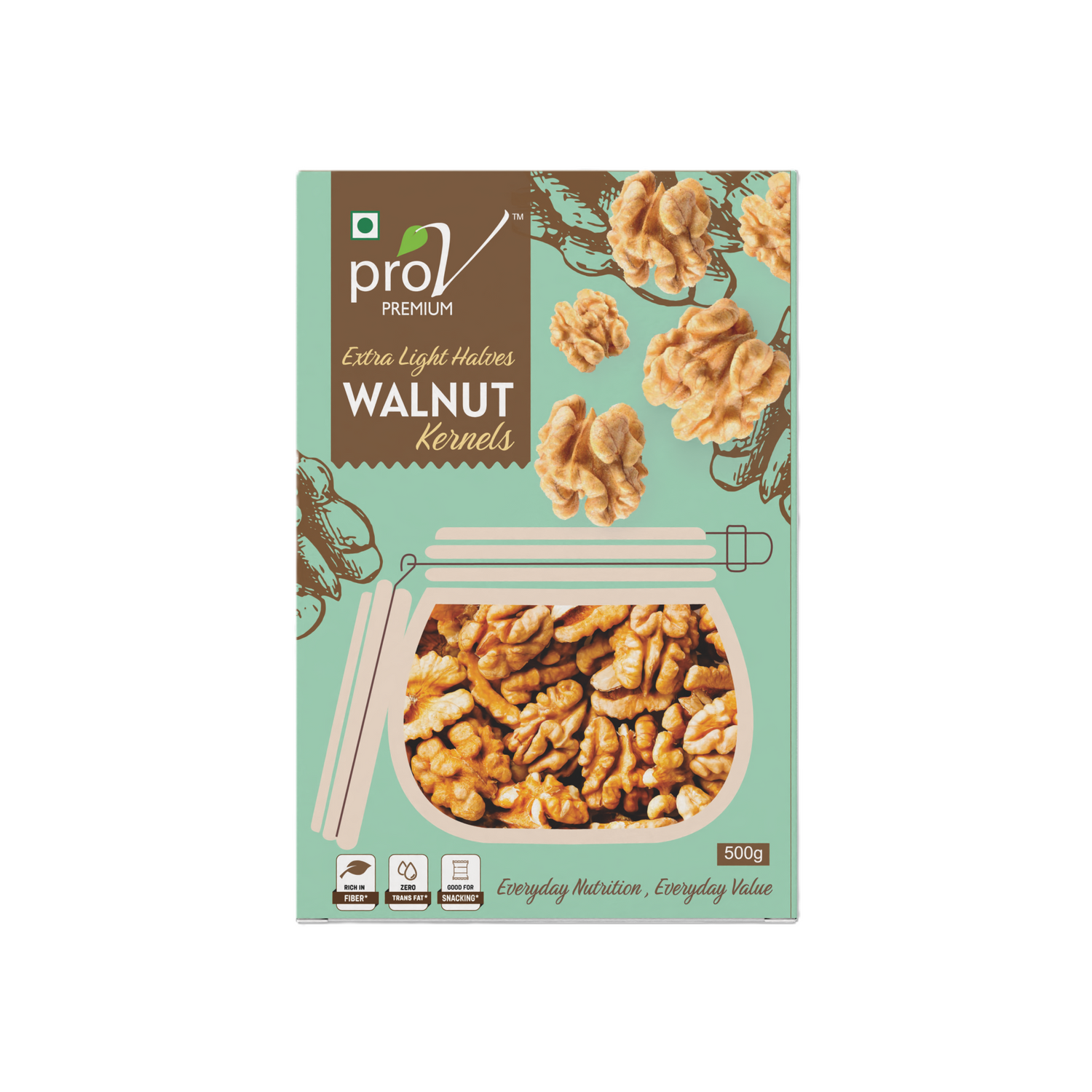 ProV | Premium | Walnuts Extra Light Halves| 250g | Akhrot – ProV